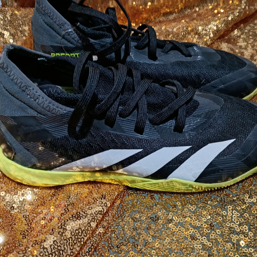 Kids Adidas Predator Indoor Cleats Sneakers with White Stripes
